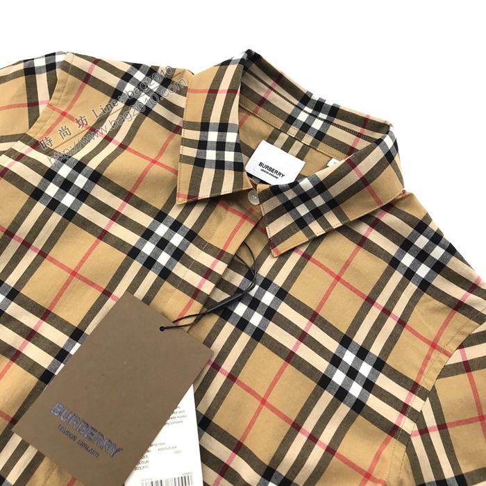 Burberry男裝 巴寶莉暗扣格紋襯衫 Burberry男士襯衫  ydi3287